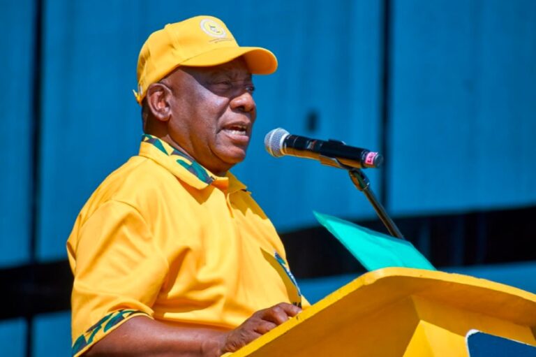 ANC President Cyril Ramaphosa delivers the key note address at the party's manifesto launch in Diepsloot.