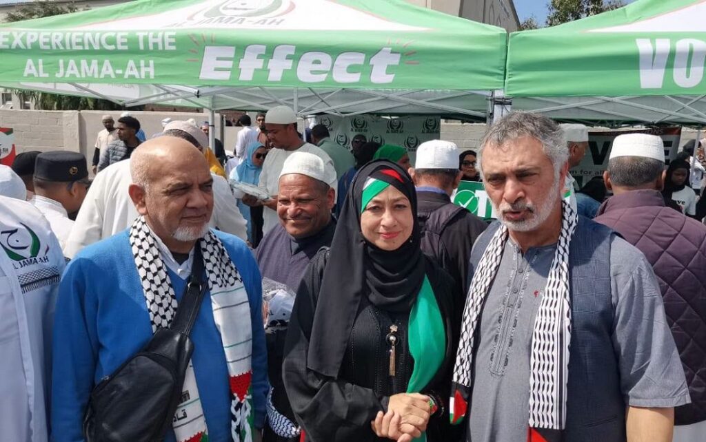 City of Cape Town mayoral candidate Advocate Shameemah Salie (centre) is seen with party members at the party’s mayoral announcement in Bonteheuwel on 25 September 2026.