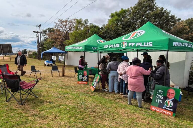 The Freedom Front Plus (FFPlus) members campaigning.