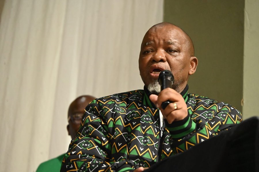 ANC National Chairperson Gwede Mantashe addresses the congregation of the National Zionist Missionaries Board Church in KuGompo, Eastern Cape on 13 September 2026.